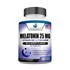 AMERICAN STANDARD MELATONIN 25MG WITH VITAMIN B-6 + L THEANINE TABS 120'S
