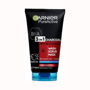 GARNIER PURE ACTIVE 3 IN 1 CHARCOAL WASH SCRUB MASK 150ML