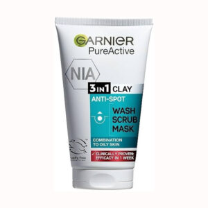 GARNIER PURE ACTIVE SALICYLIC 3 IN 1 CLAY WASH SCRUB MASK 150ML